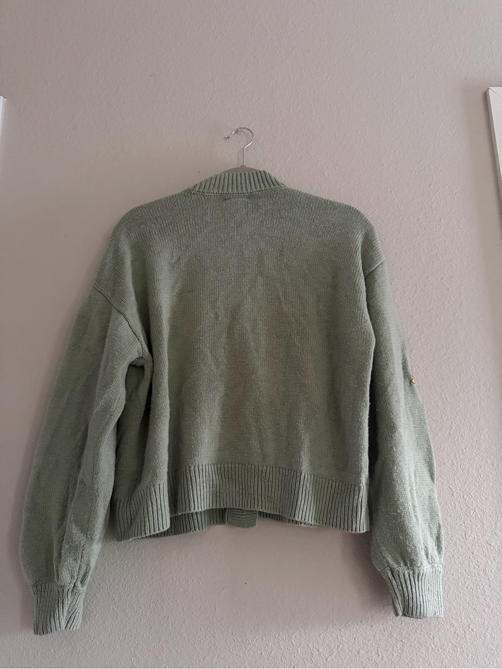 Hot Topic Mint Green Mushroom Patch Cardigan Sweater - Picture 2 of 7